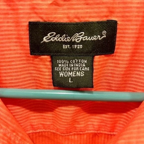 Eddie Bauer Semi Sheer Cotton Button Up Travel Shirt size Large - Picture 8 of 8
